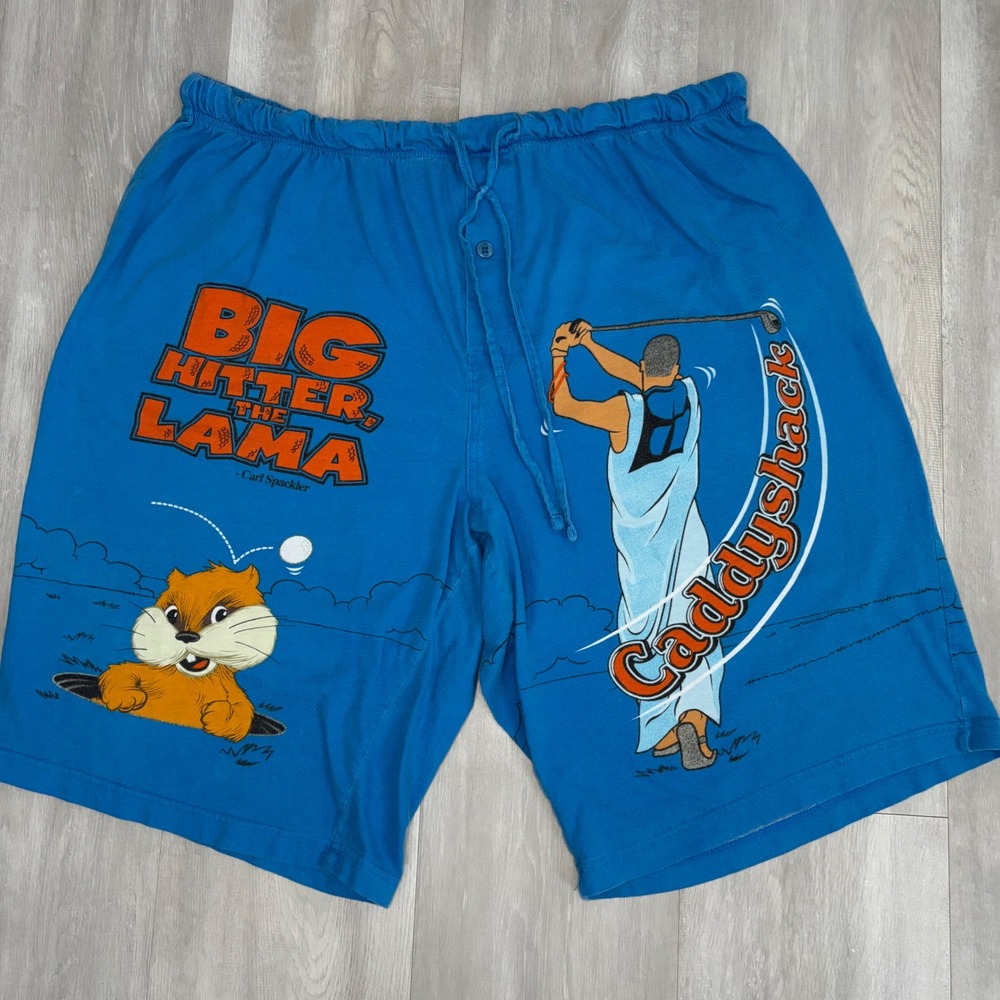 Vintage Caddyshack Pajama Shorts Mens XL Rare Warner Bros Cotton Blue